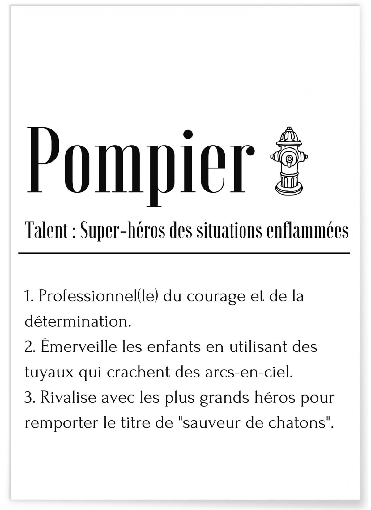 Affiche Définition Pompier 2, L'AFFICHERIE