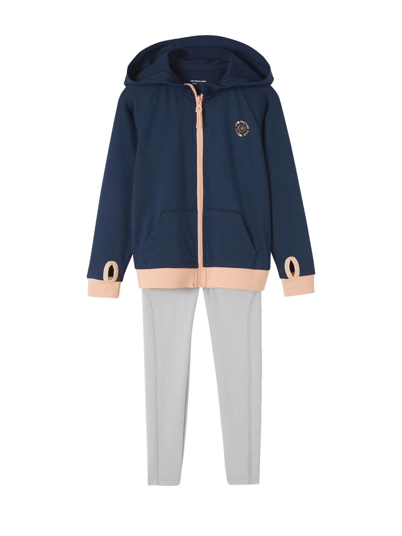Ensemble de sport sweat zippé et legging technique, VERTBAUDET