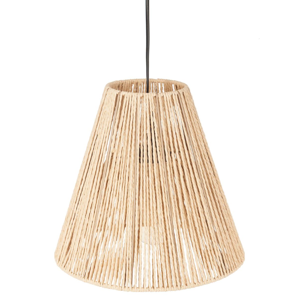 Suspension luminaire c ne effet corde ethnik Couleur beige