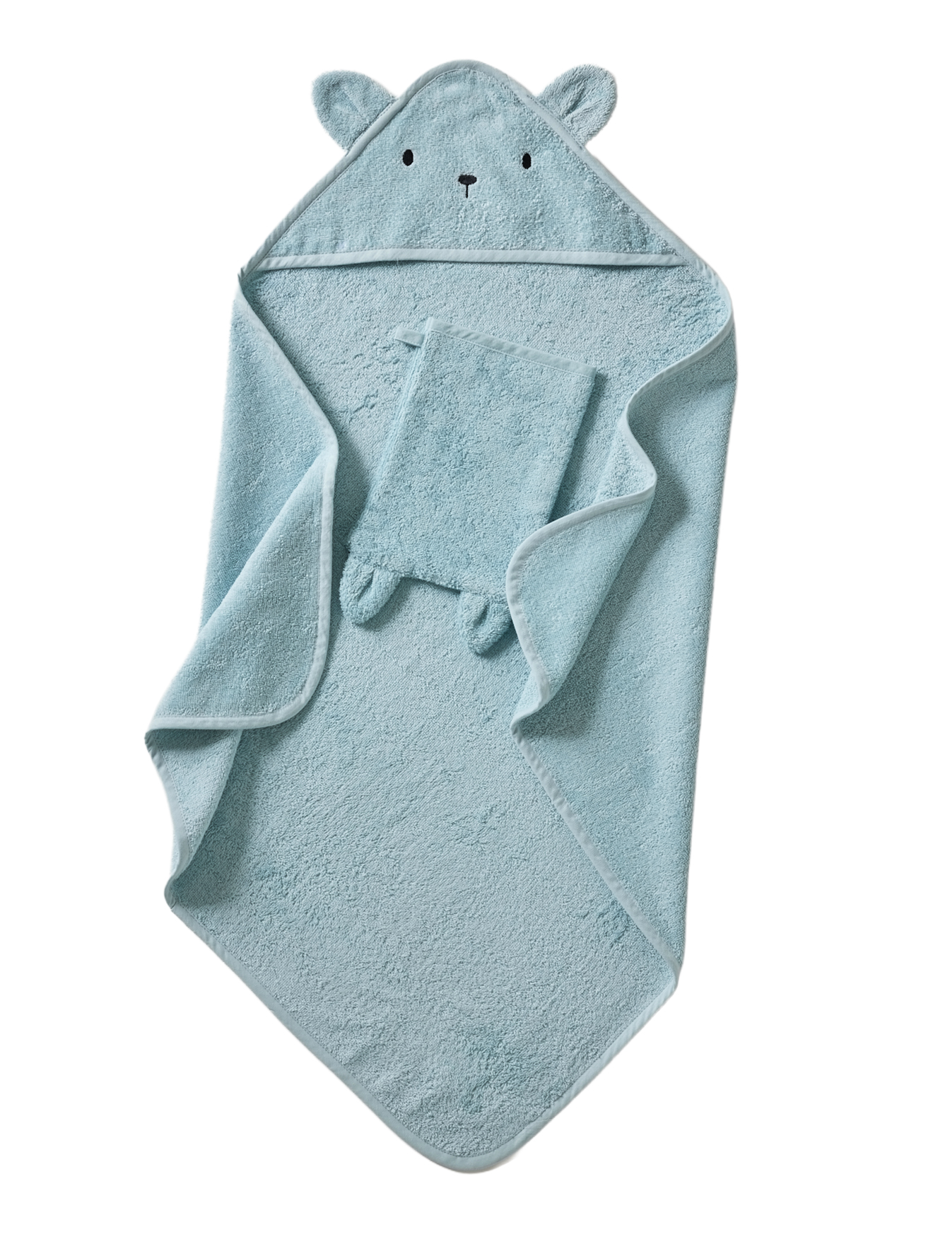 Cape de bain + gant coton bio, VERTBAUDET