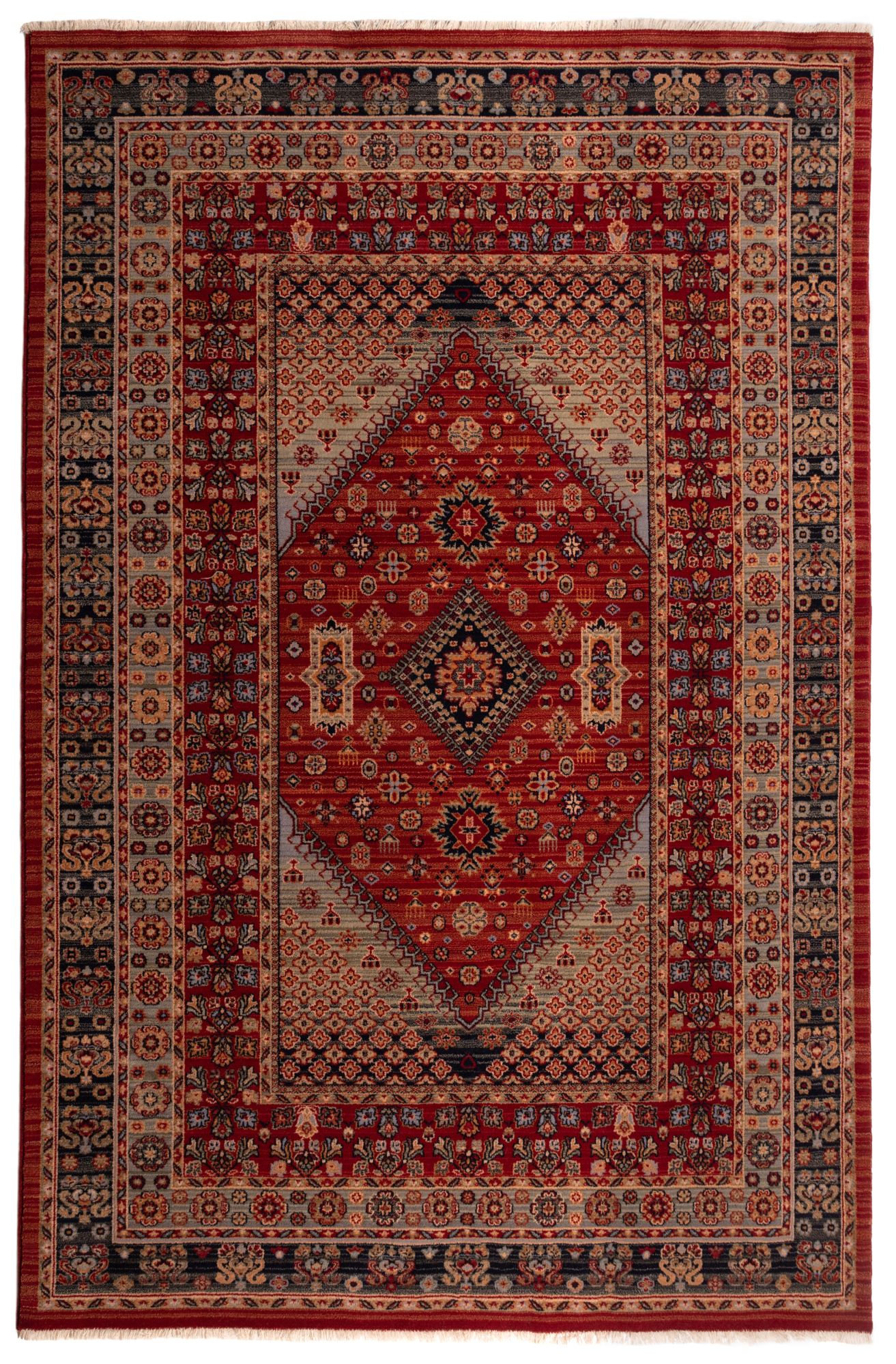 Sarough 209x127 Cm Tapis Persan Tissé À La Main En Laine Orient Rouge