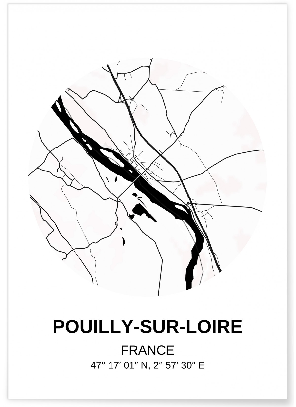 Affiche Carte Pouilly-sur-Loire, L'AFFICHERIE