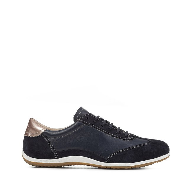 Vega leather trainers, navy blue, Geox | La Redoute