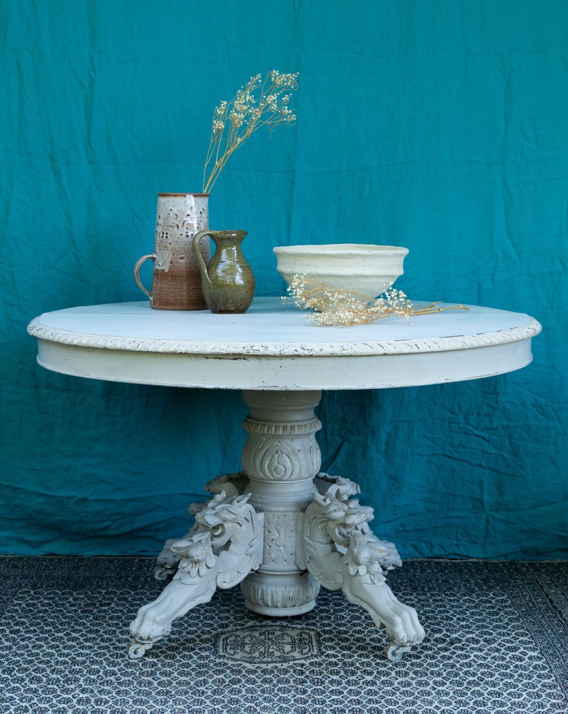 Table à manger ovale pour 4 personnes Romy N°1590 - Bon état, DEBONGOUT