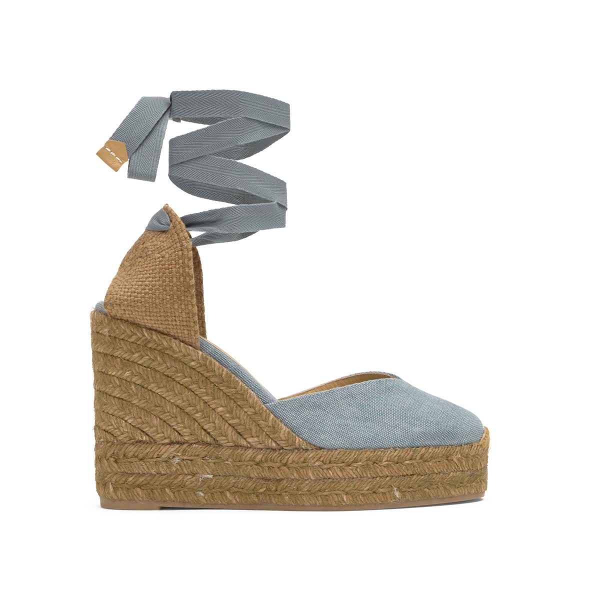 Espadrilles compensées en jute tressée à découpe en V CHIARA EXTRA PLATFORM, CASTANER