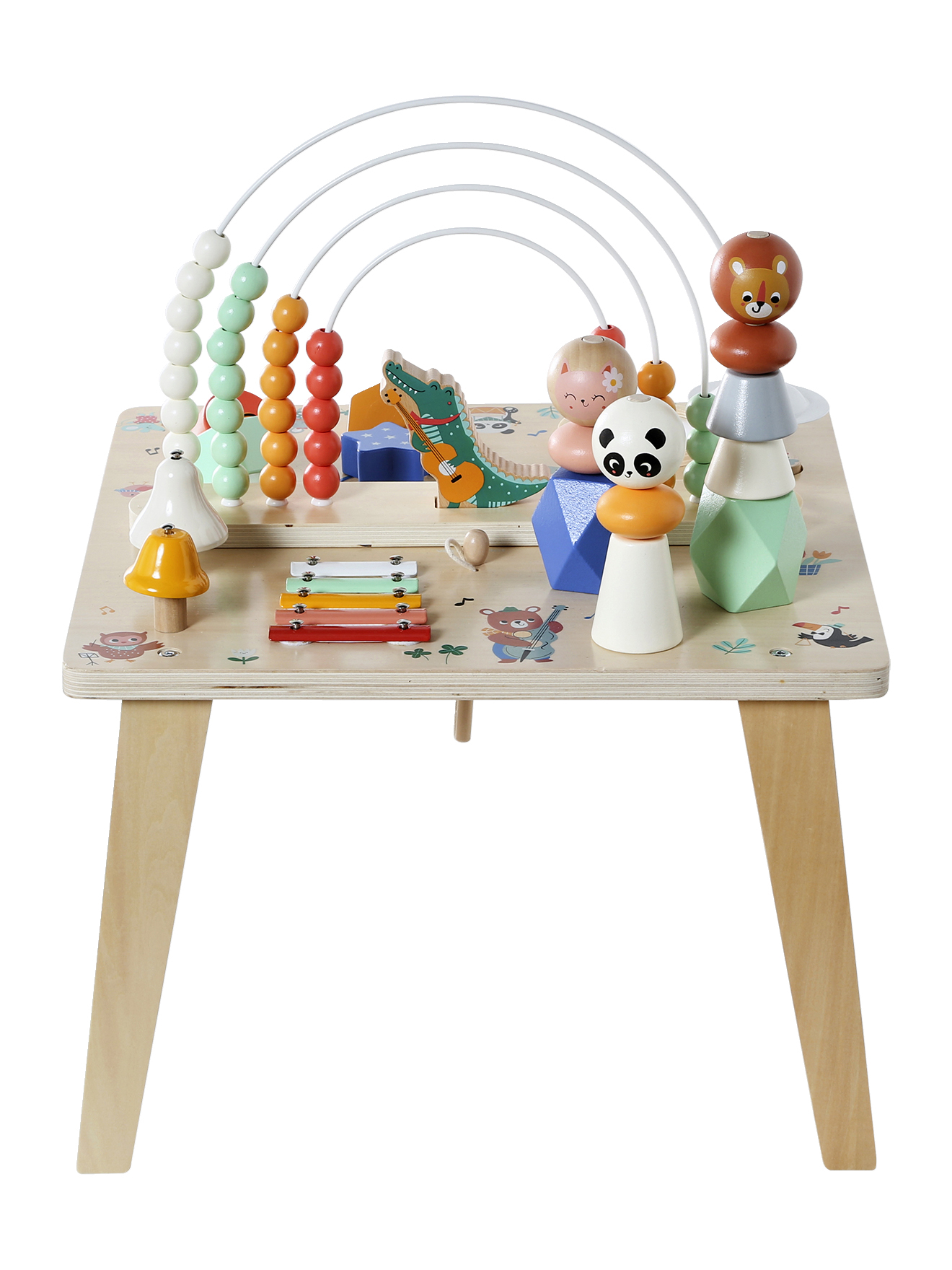 Table d'éveil musicale bois FSC® LES ANIMAUX JOYEUX, VERTBAUDET
