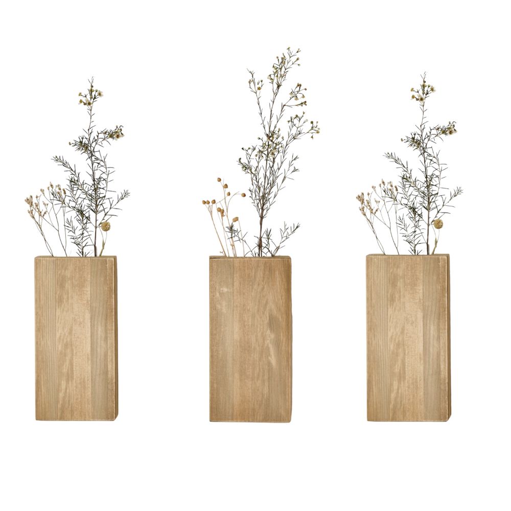 Vase mural en bois lot de 3 - KOEN, HANNUN