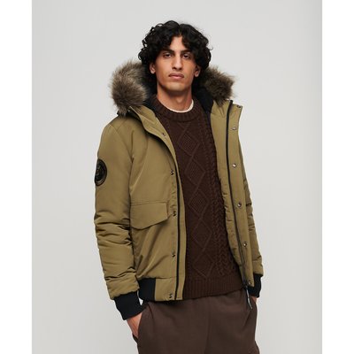 Everest Padded Bomber Jacket with Faux Fur Trim Hood SUPERDRY