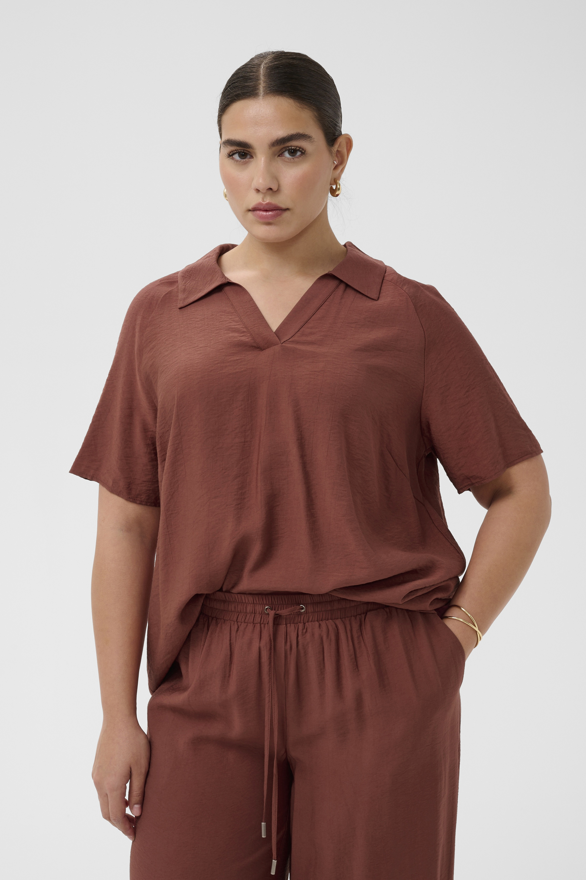 Blouse à manches courtes, KAFFE CURVE