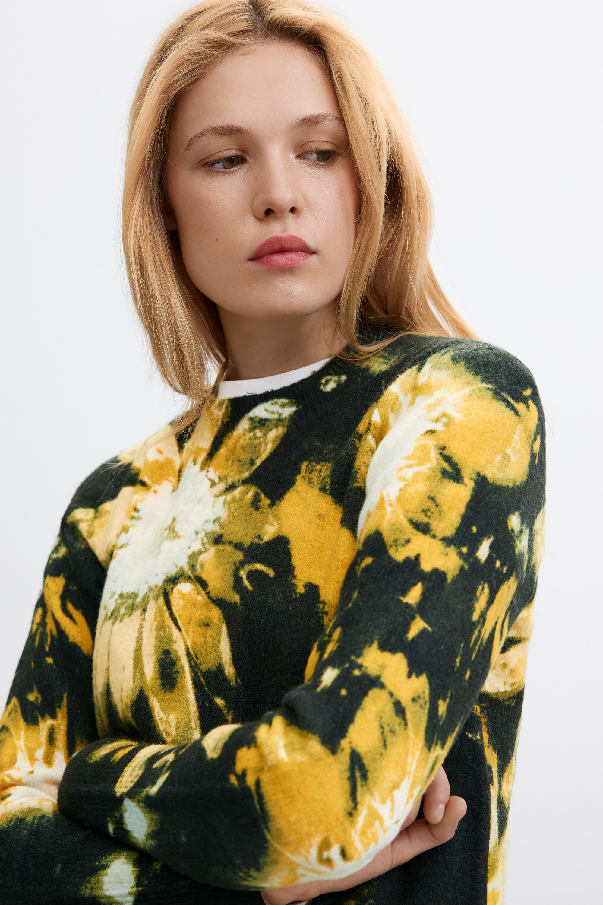 Pull à imprimé floral, DESIGUAL