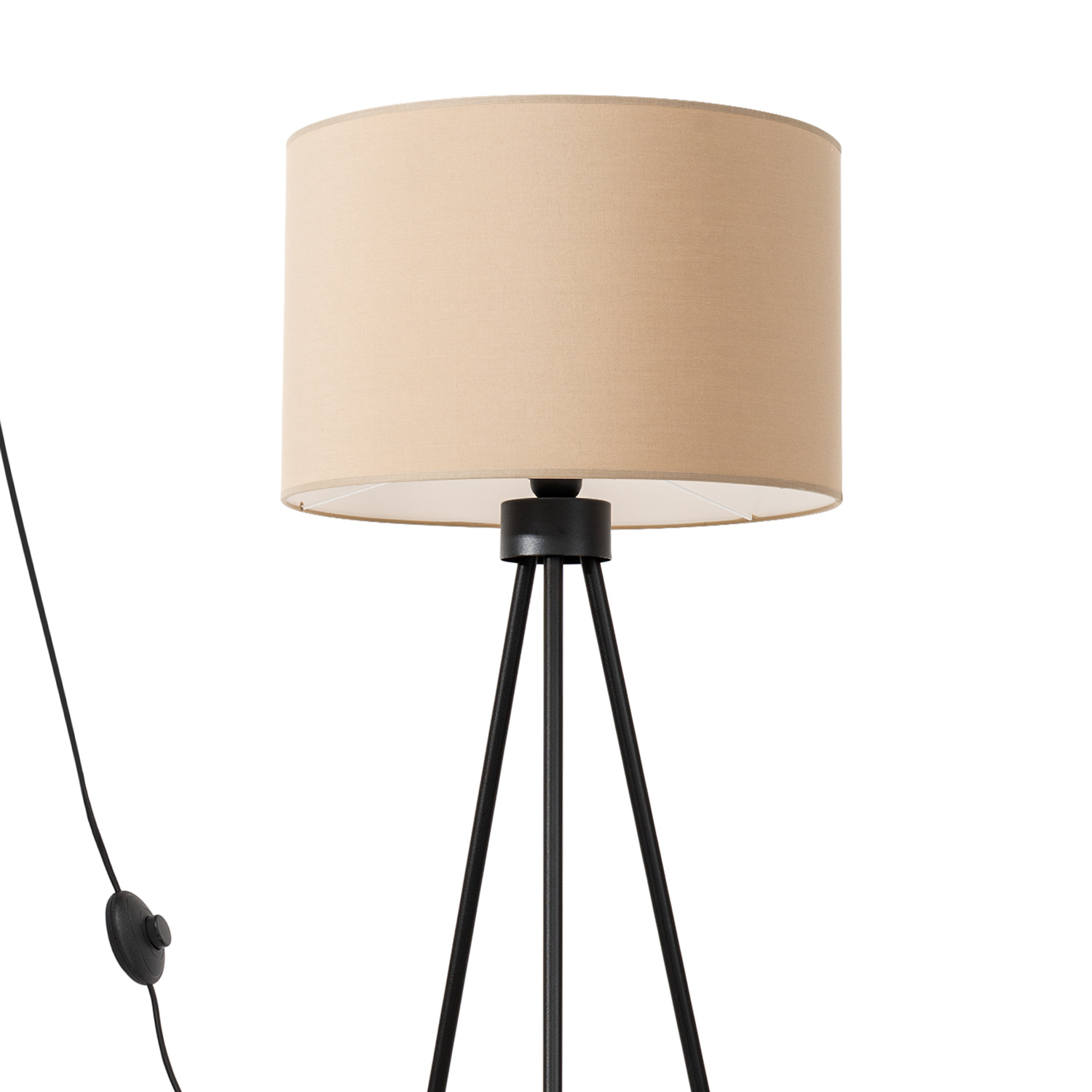Lampadaire Tissu Taupe E27 1 Nevia, EDEN