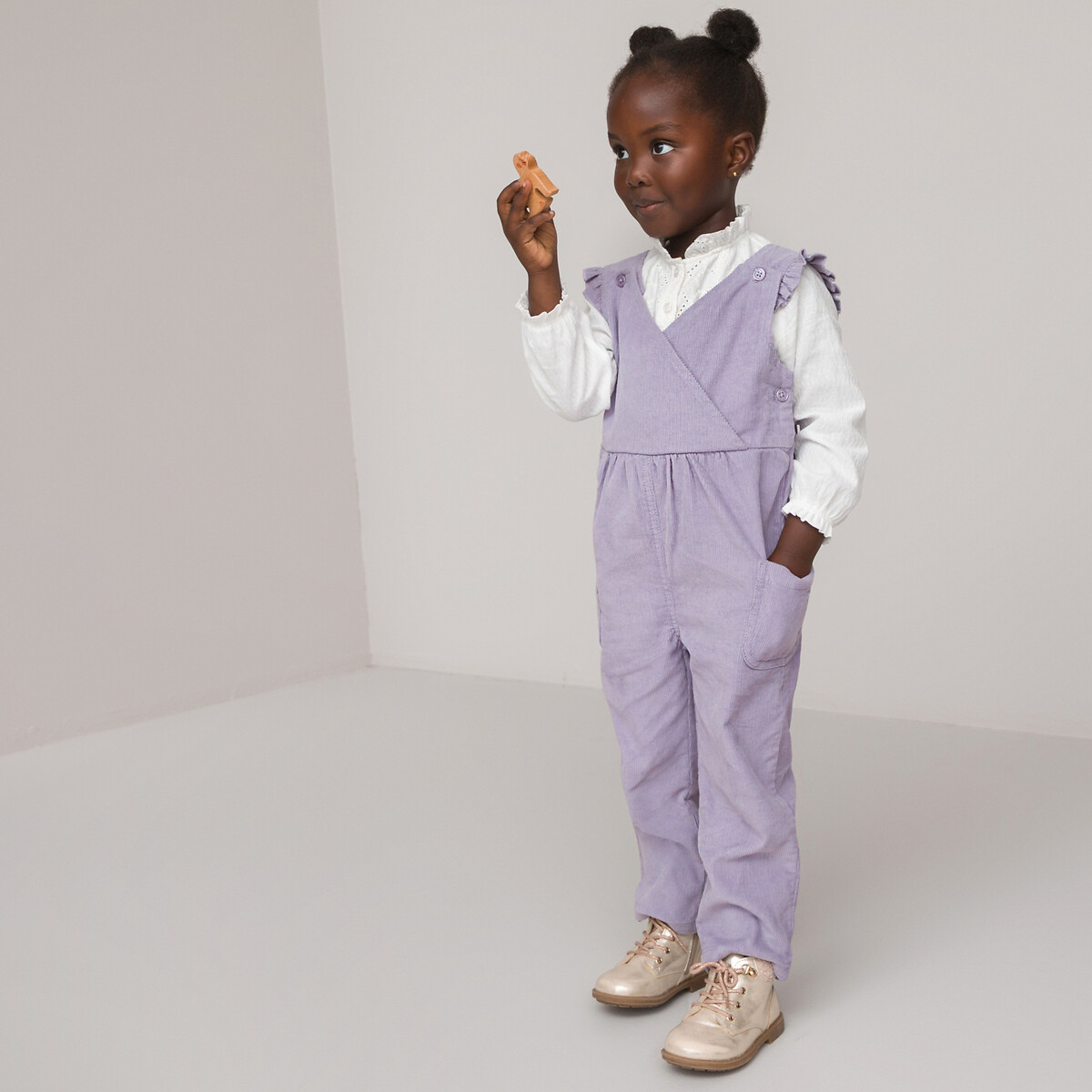 Cotton Ruffled Dungarees By La Redoute