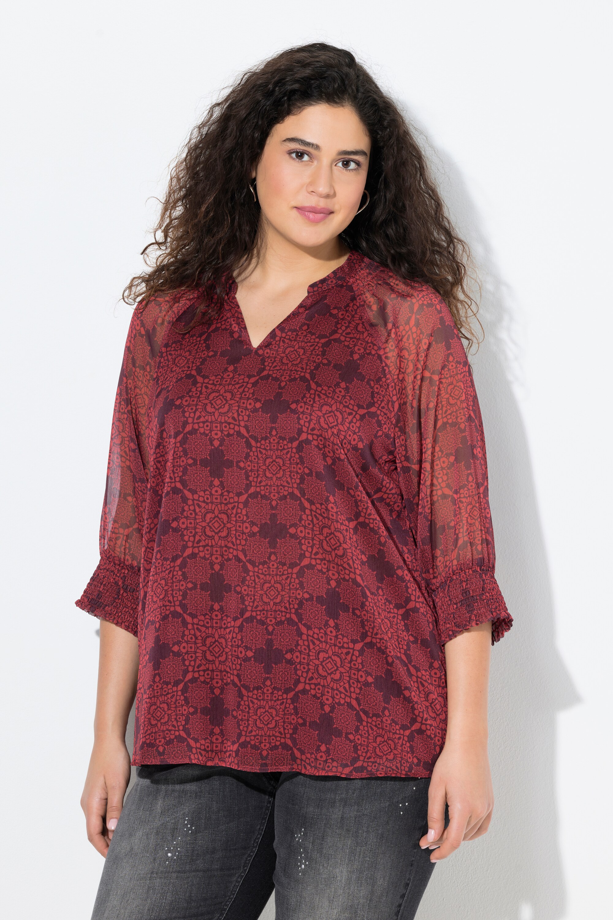 Tunique oversize à col tunisien et manches, ULLA POPKEN