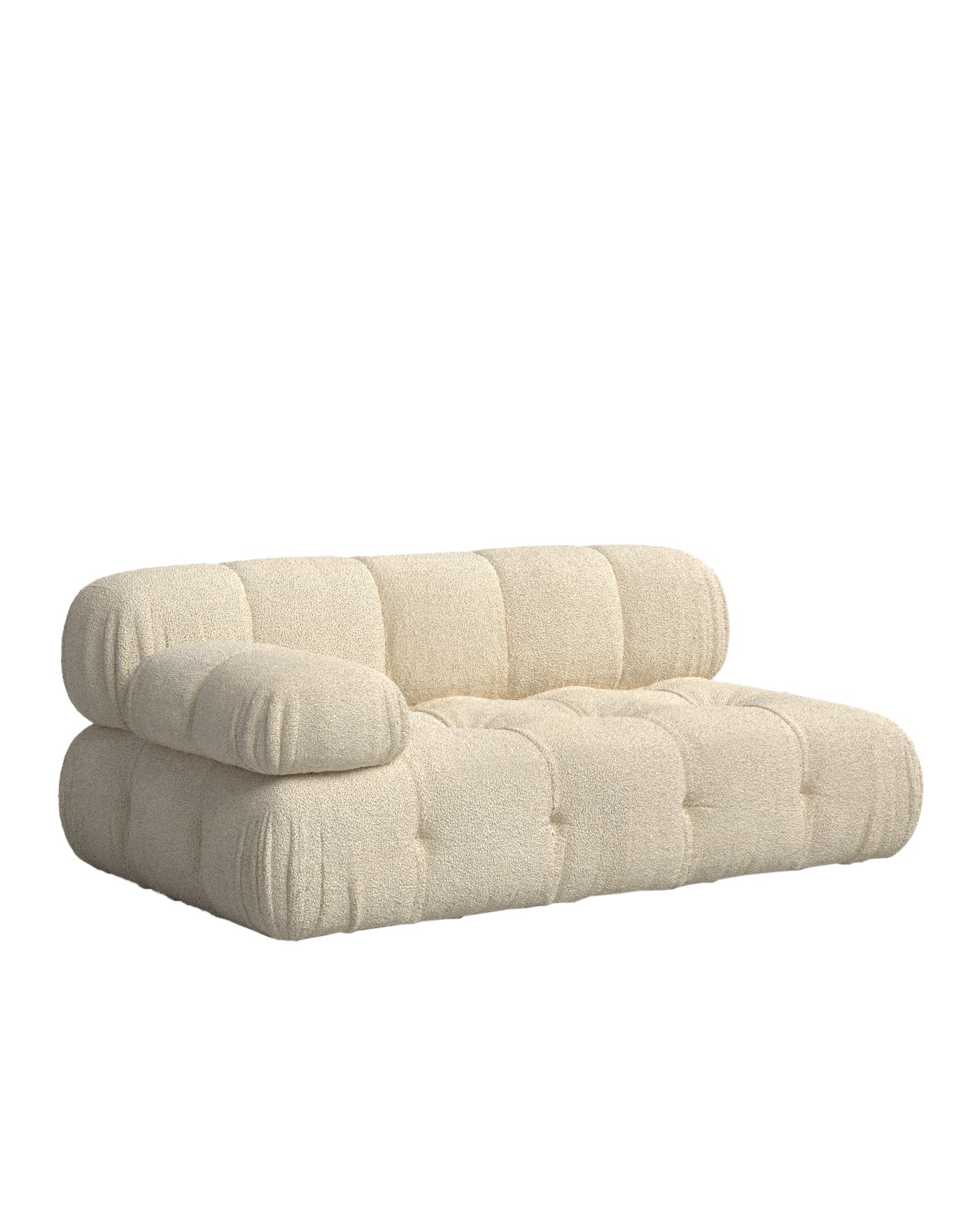 Canapé beige bouclé chaise longue gauche 165x99 cm - BOZCO, HANNUN
