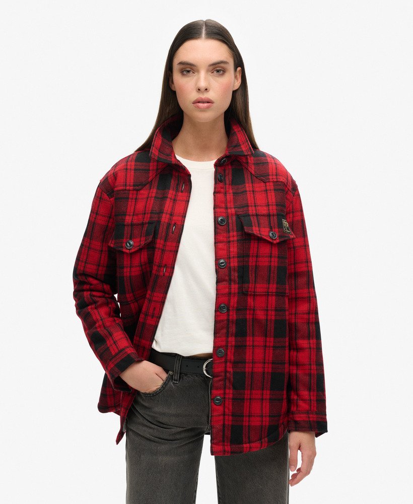 Surchemise en flanelle et peau lainée à carreaux, SUPERDRY
