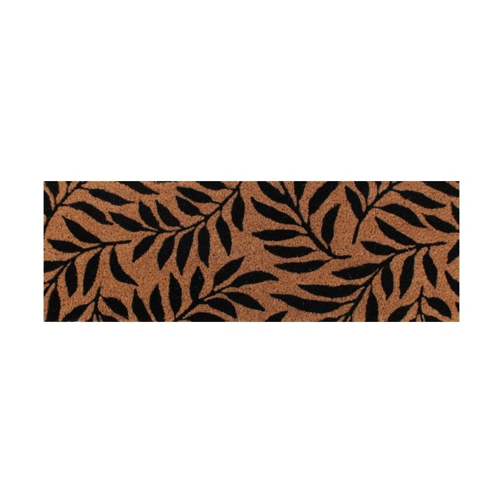 Paillasson de marche motifs feuillages en coco 25x75cm, ORNAMI