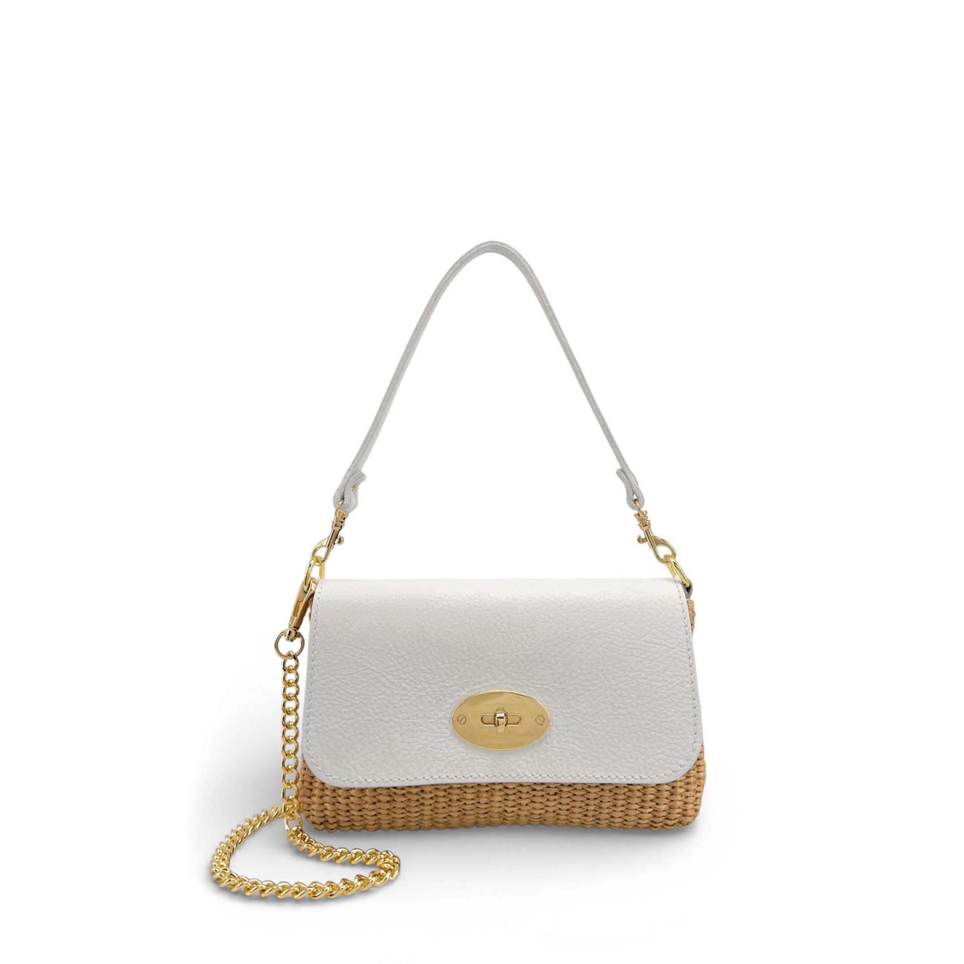 Mini sac en cuir grainé et Raphia BAHIA, OH MY BAG