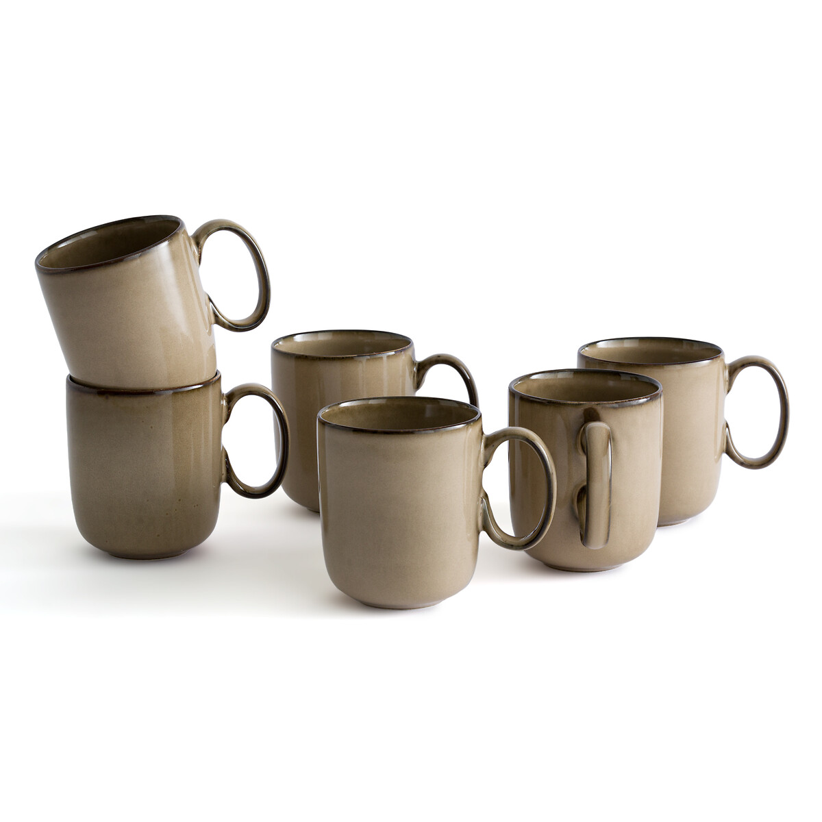 Set of 6 Onda Stoneware Mugs