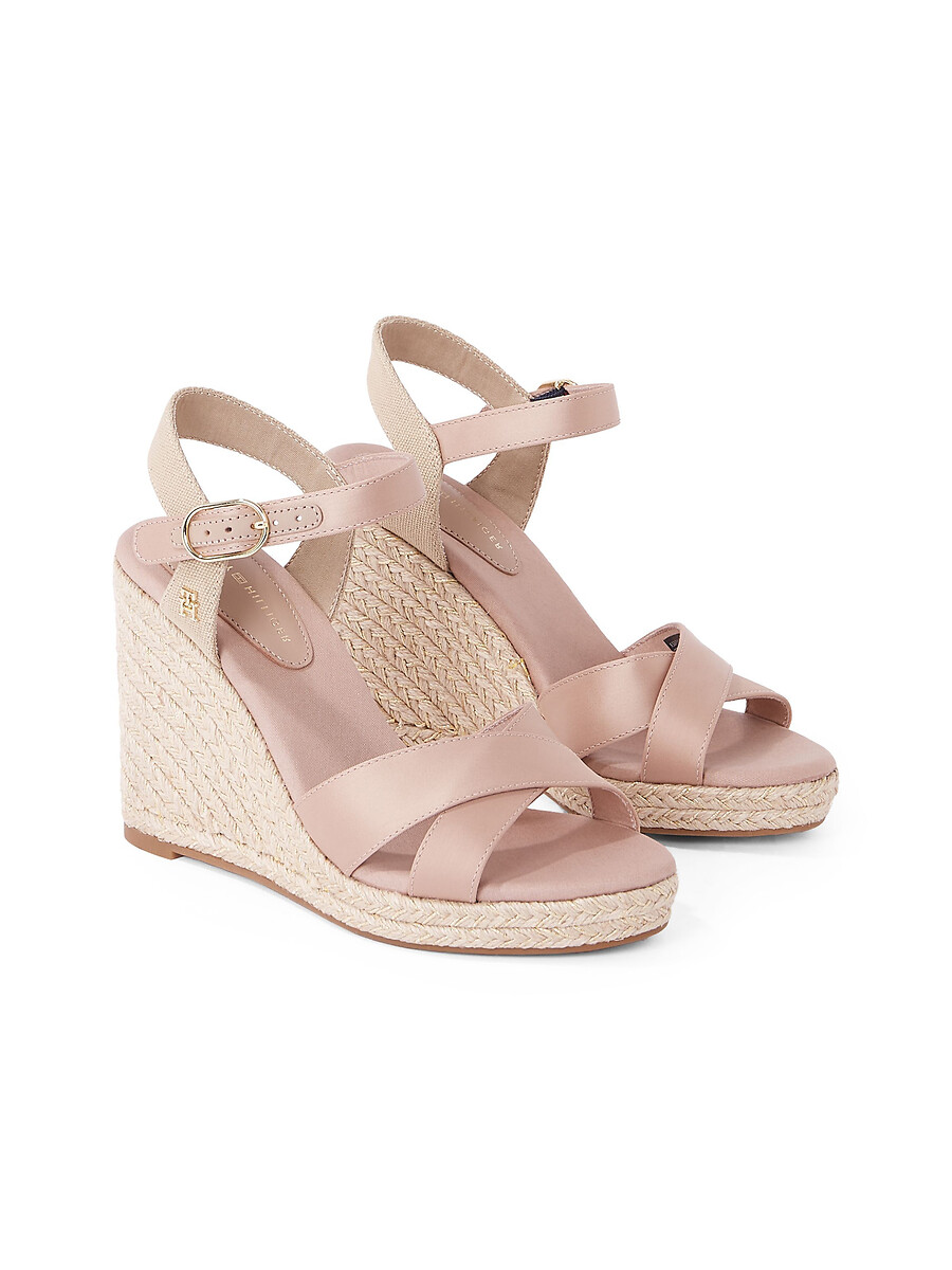 Sandales compensées en satin, TOMMY HILFIGER