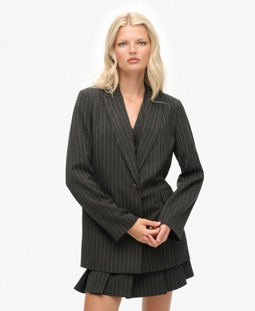 Blazer Boyfriend à Rayures, SUPERDRY