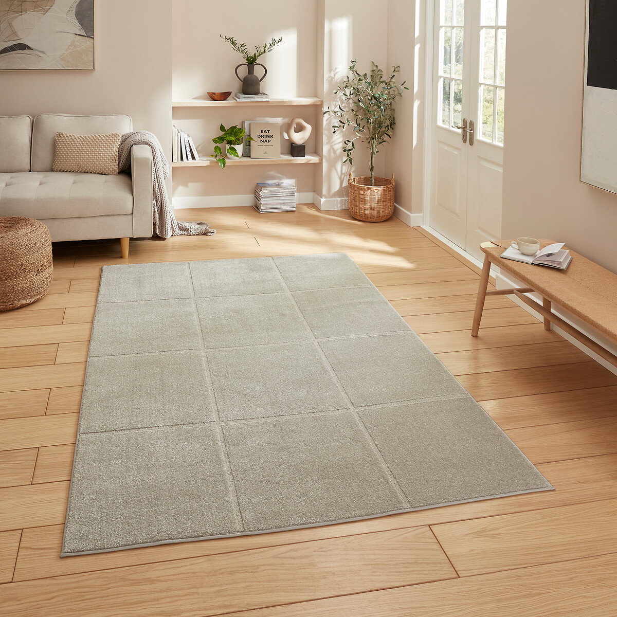 Modern Geometric Carved Soft-Touch Rug, SO'HOME
