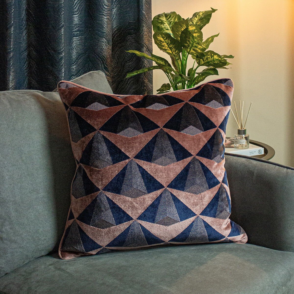 Grey and copper cushions sale