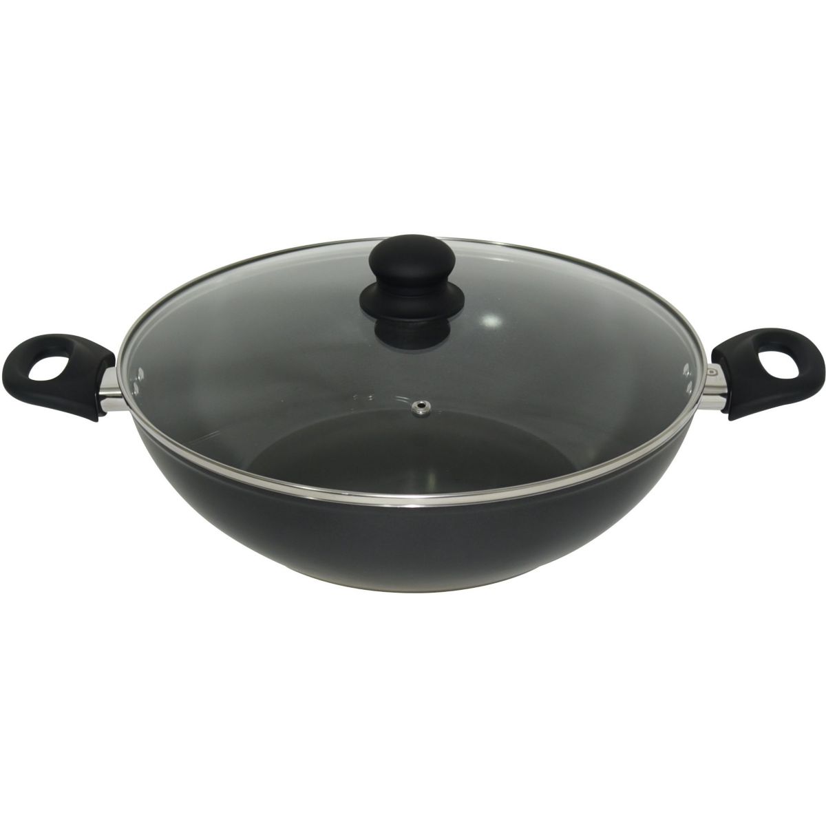 Wok 32cm céramique noir, ESSENTIEL B