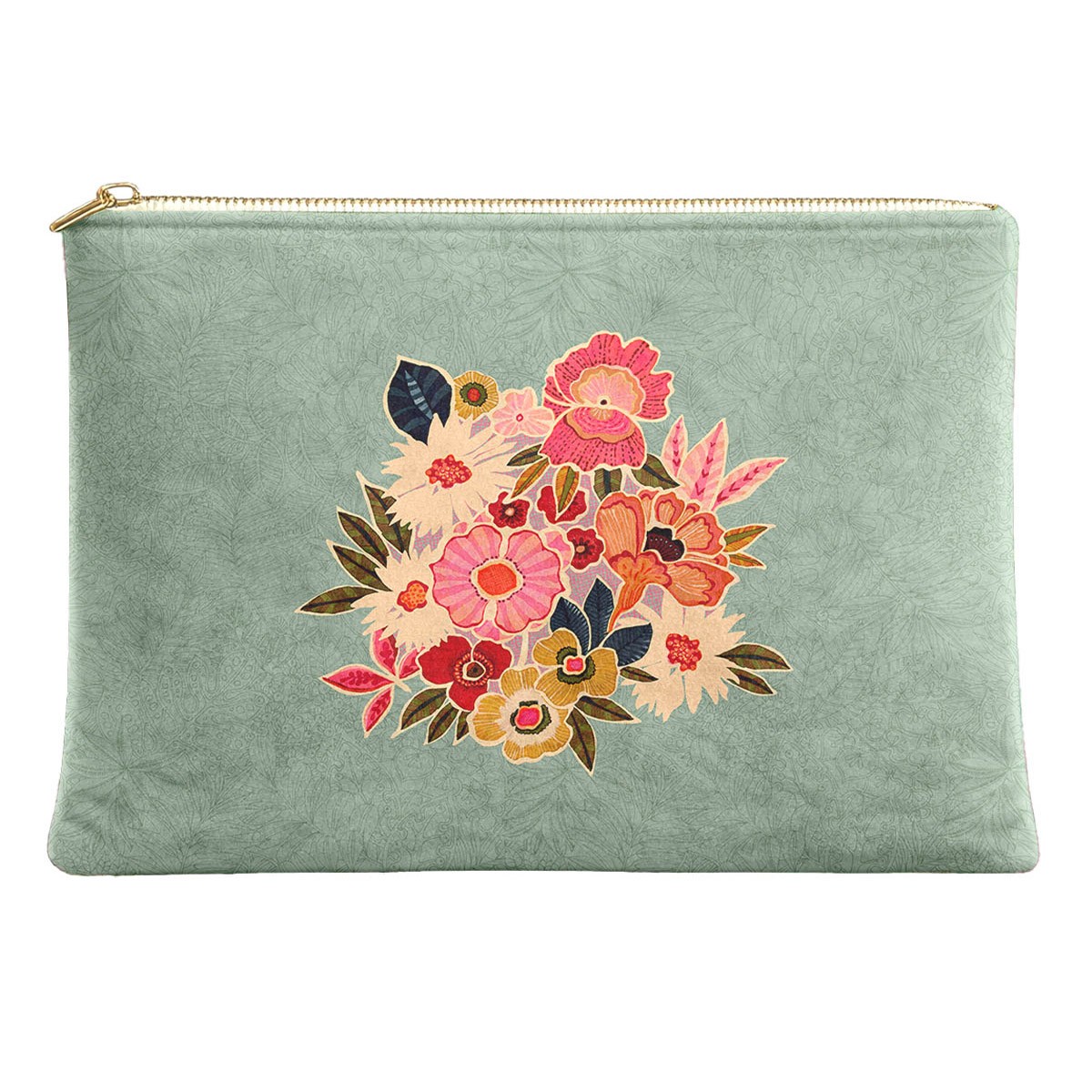 Pochette en velours, motif fleuri, KIMIKO, VENT DE BOHÈME