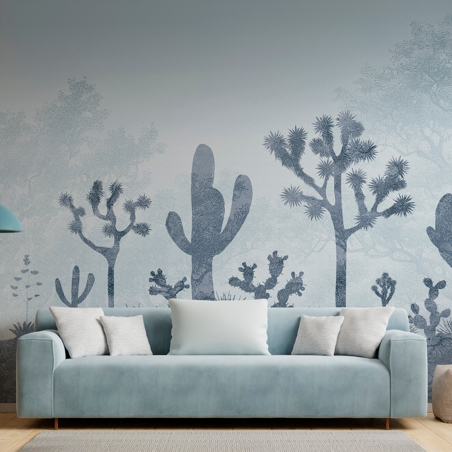 Papier peint panoramique YUKKA - jardin de yuccas, intissé mat 150g, LE PAPIERS DE NINON