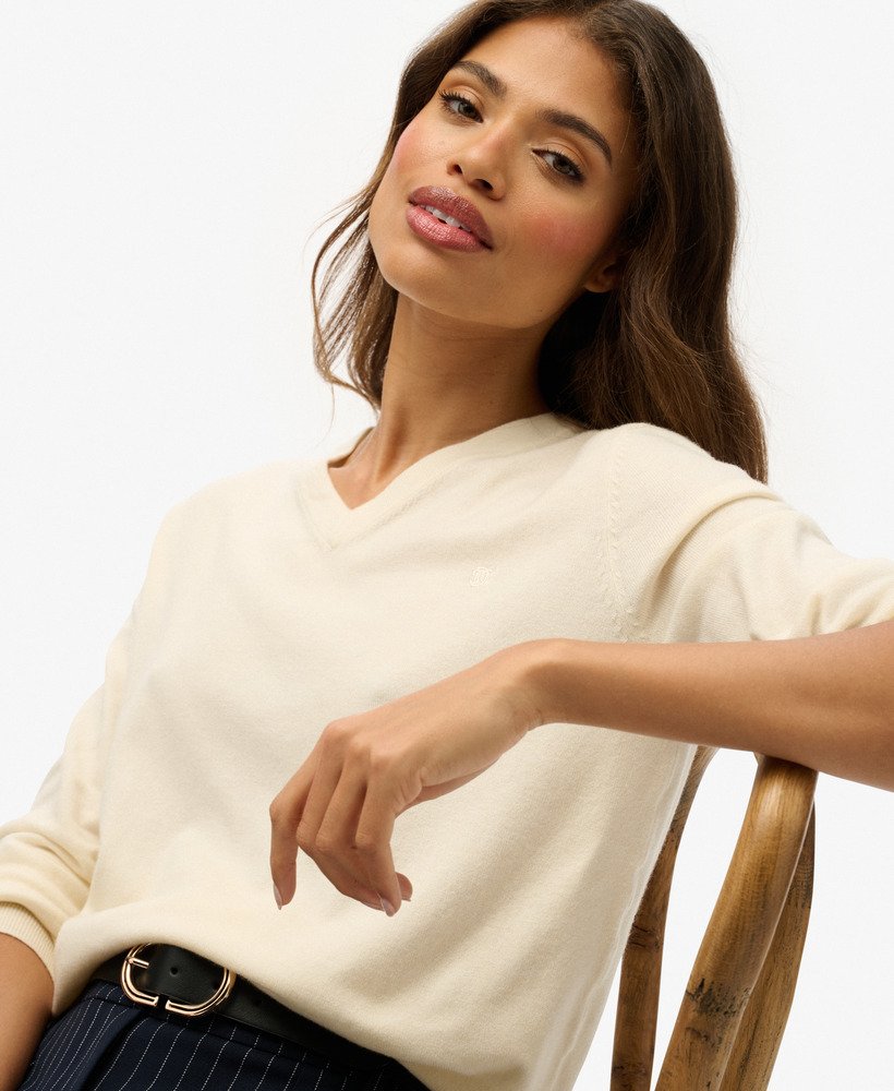 Pull à col en V classique, SUPERDRY