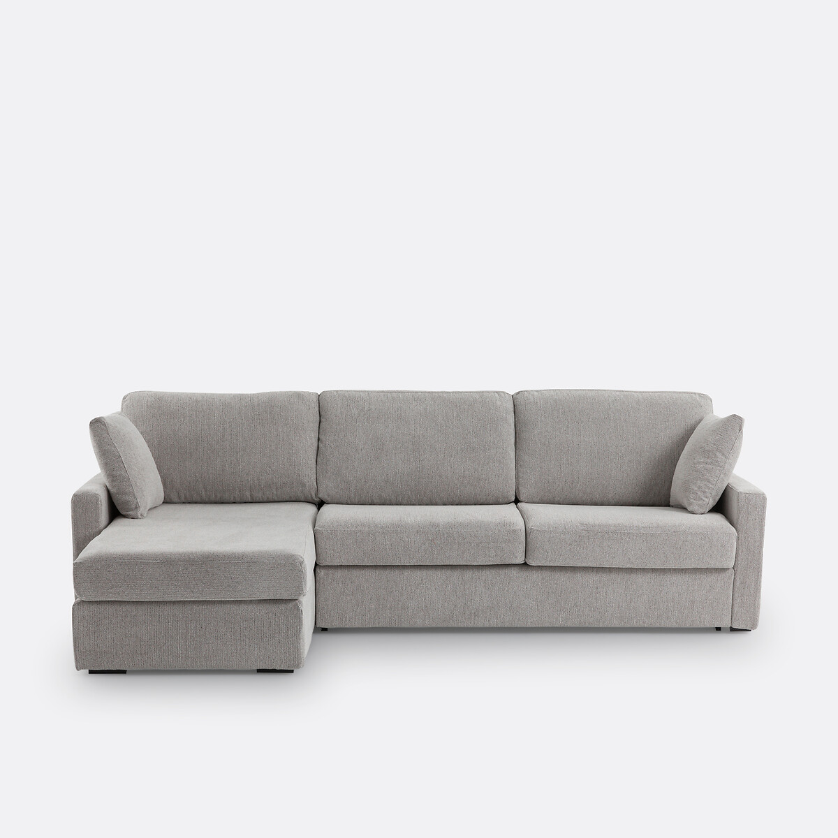 LA REDOUTE INTERIEURS Hoekbank-bed in getextureerde stof, mousse, Timor