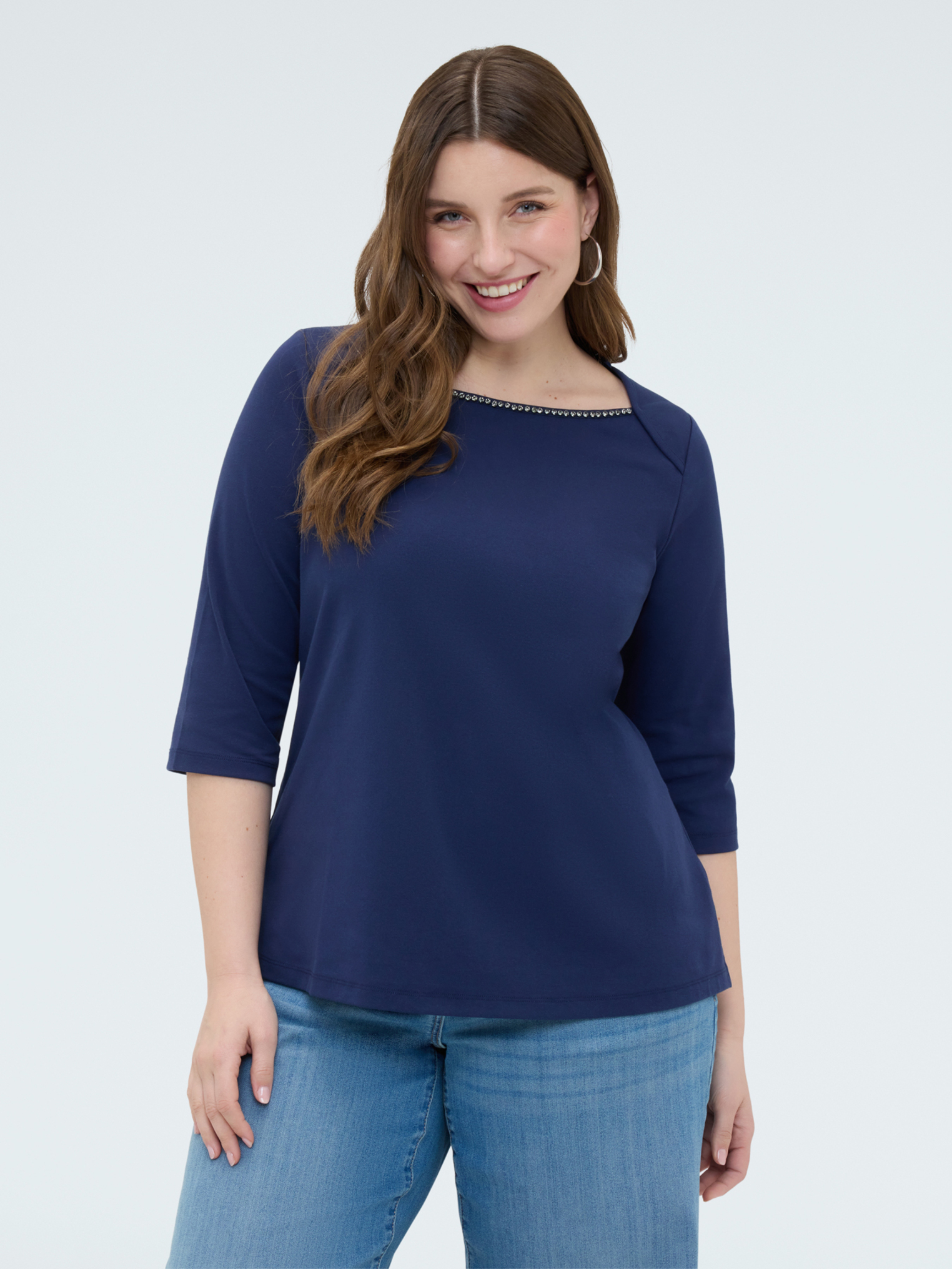 T-shirt avec applications bijoux, FIORELLA RUBINO