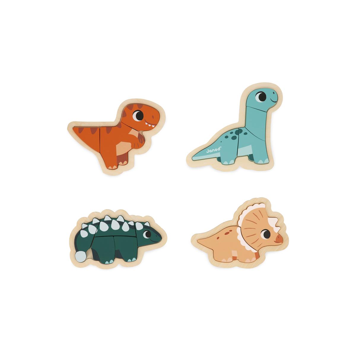 Lot de 4 puzzles évolutifs Dino, JANOD