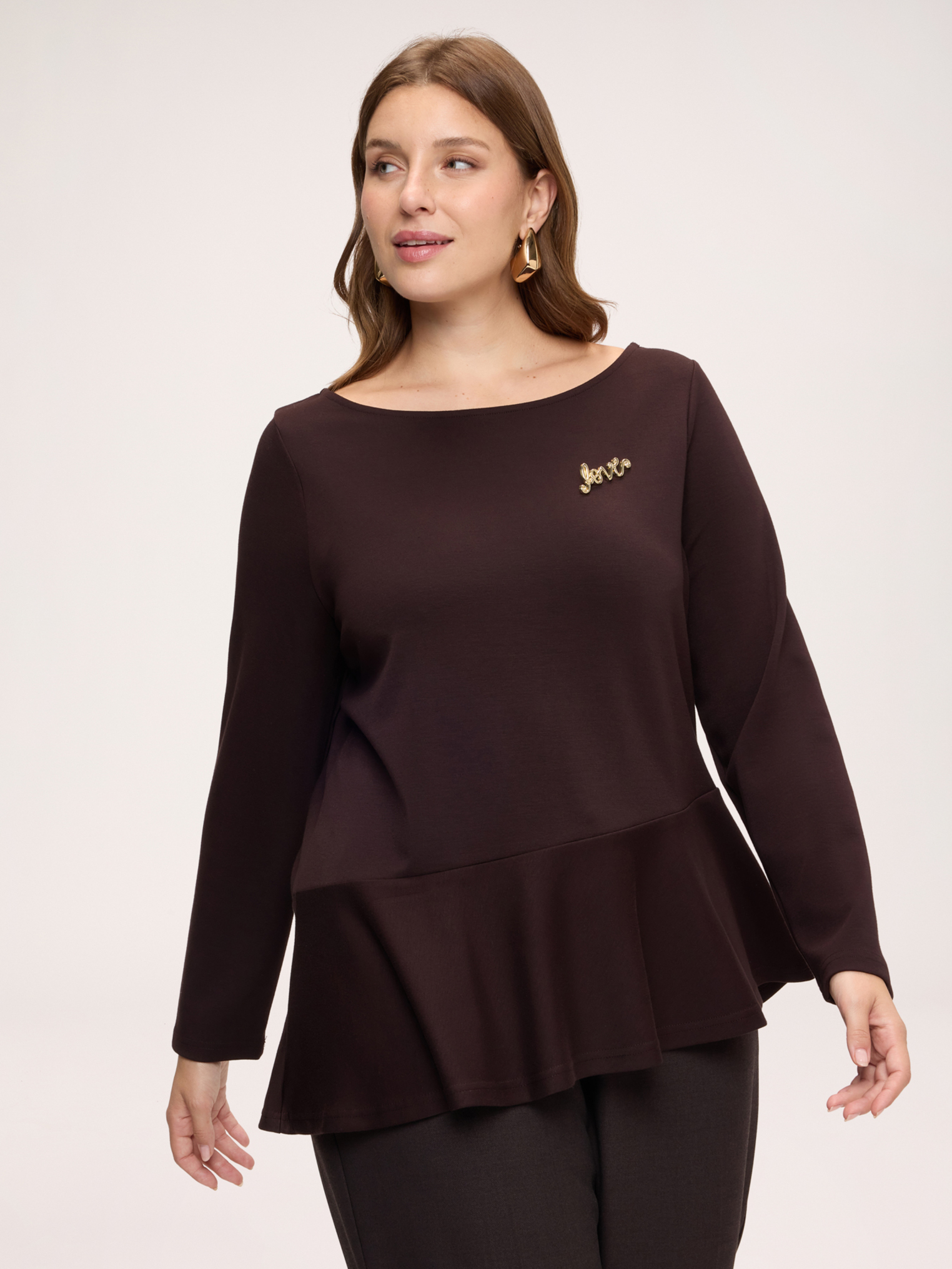 Sweat avec volant au bas, FIORELLA RUBINO