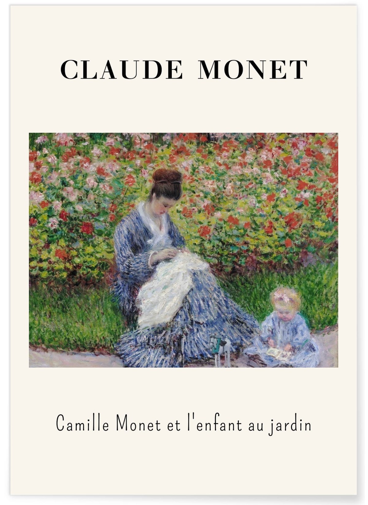 Affiche Claude Monet - Camille Monet et l'enfant au jardin, L'AFFICHERIE