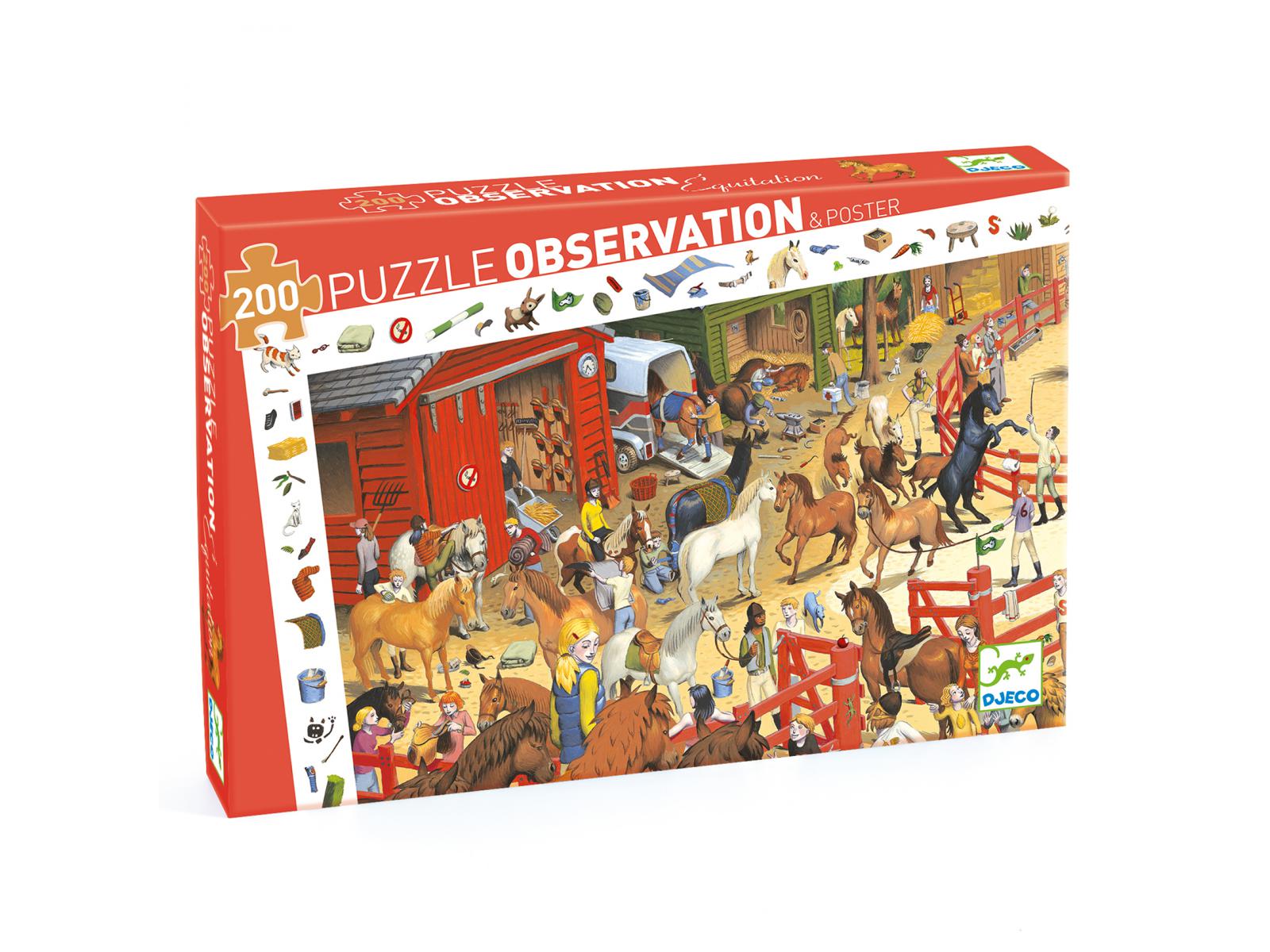 Puzzles observation - Equitation - 200 pcs, DJECO