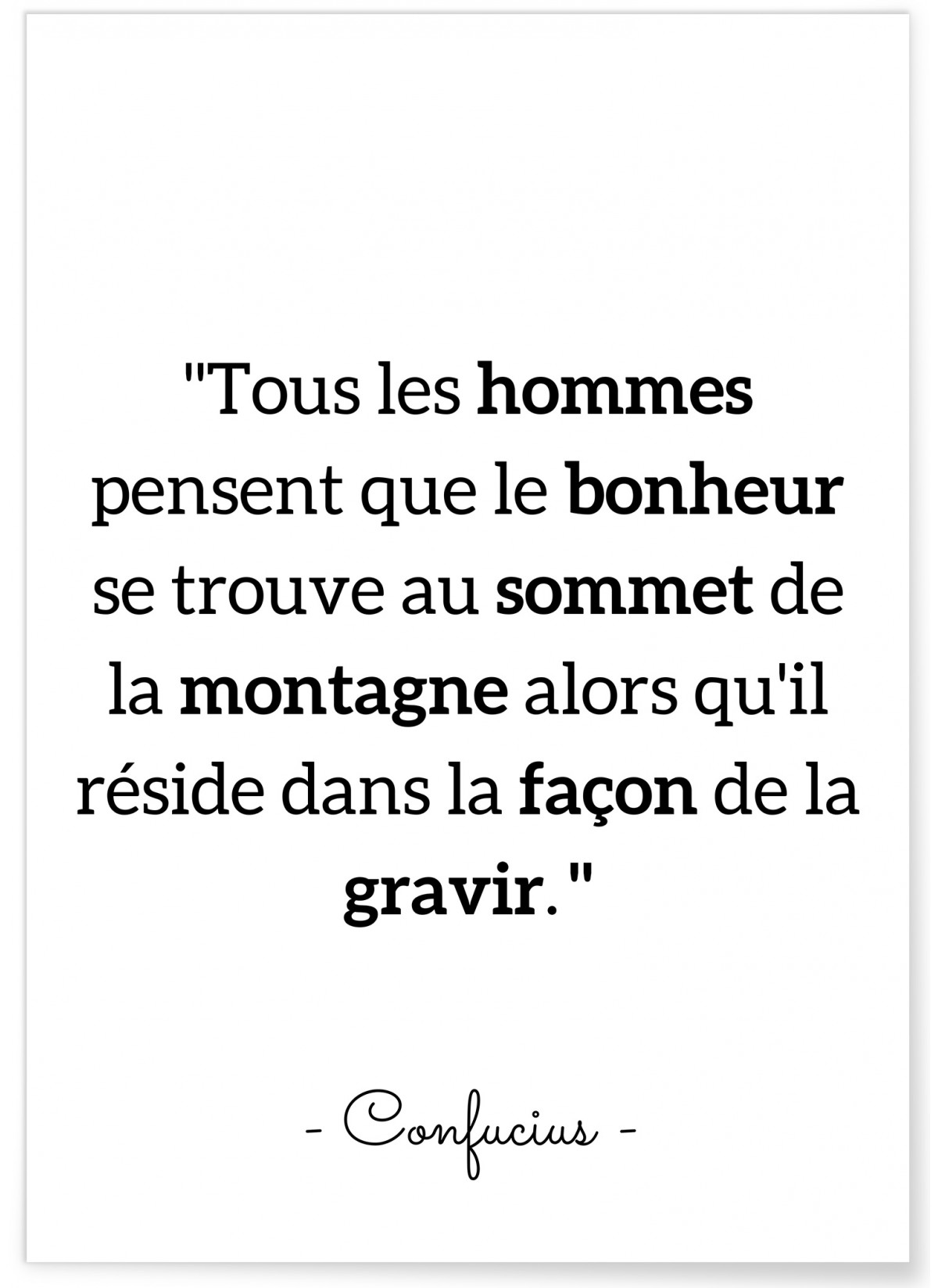 Affiche Confucius 'Tous les hommes pensent...', L'AFFICHERIE