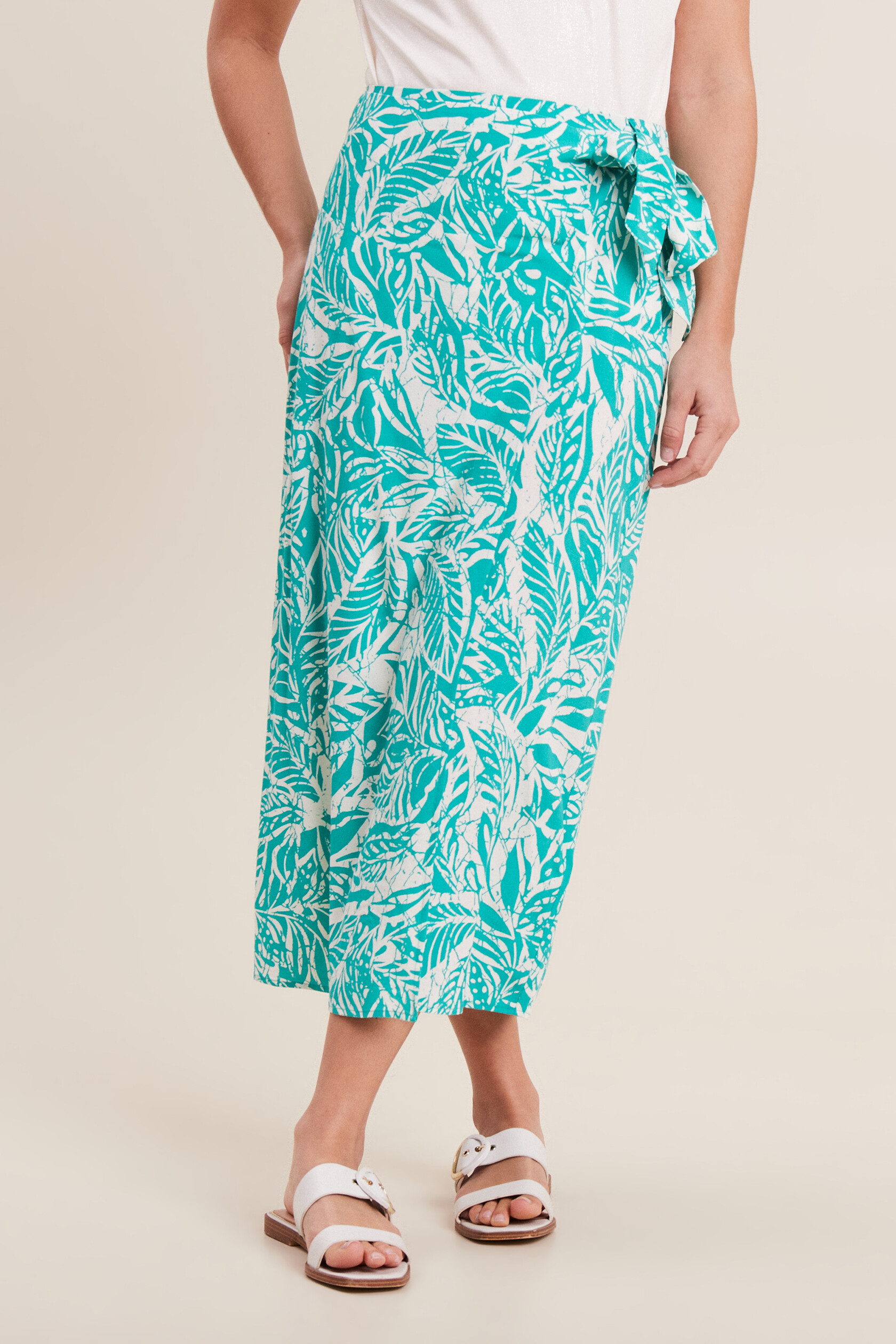 Jupe midi portefeuille satin, BREAL