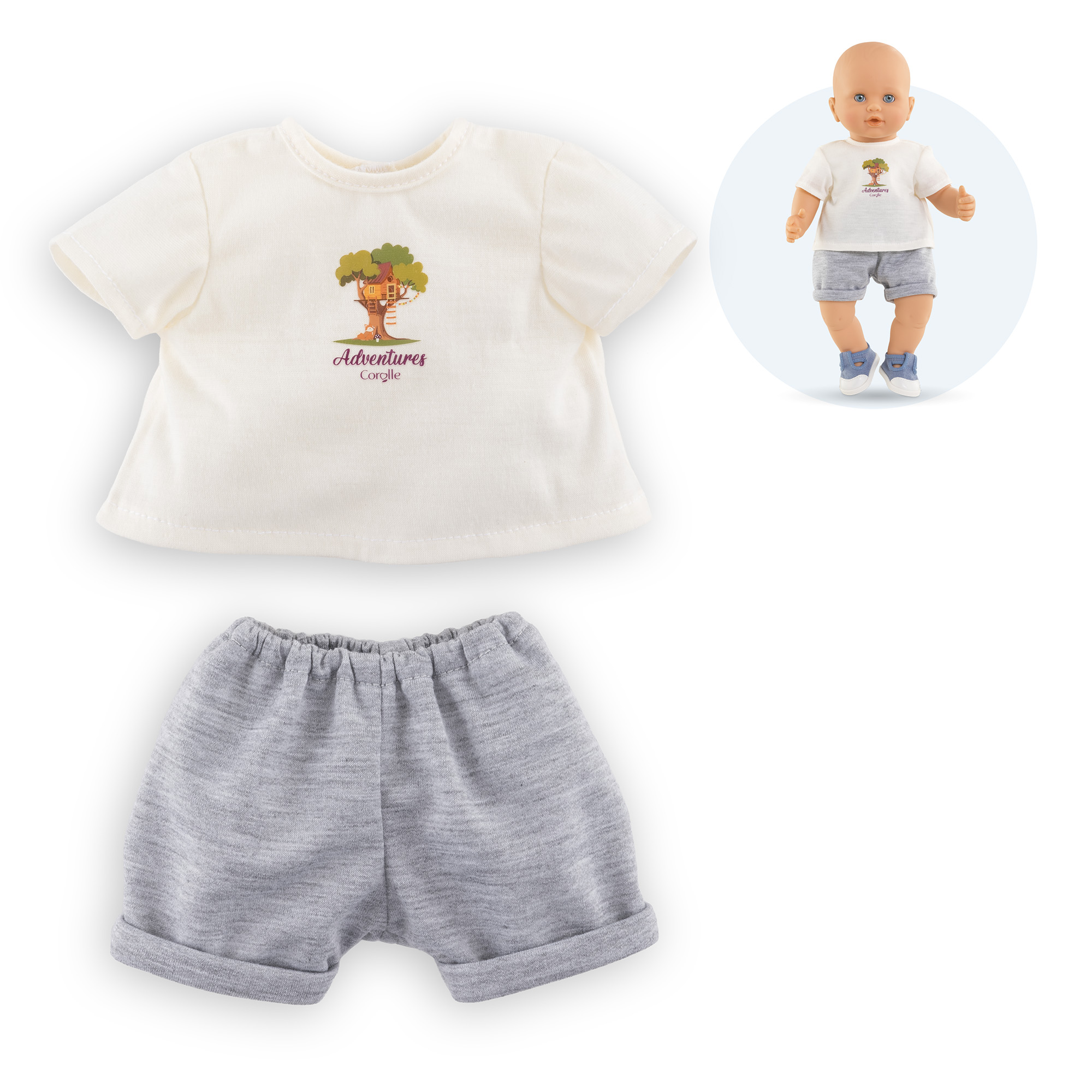 T-Shirt & Short Petit Explorateur pour poupon 36 cm, COROLLE
