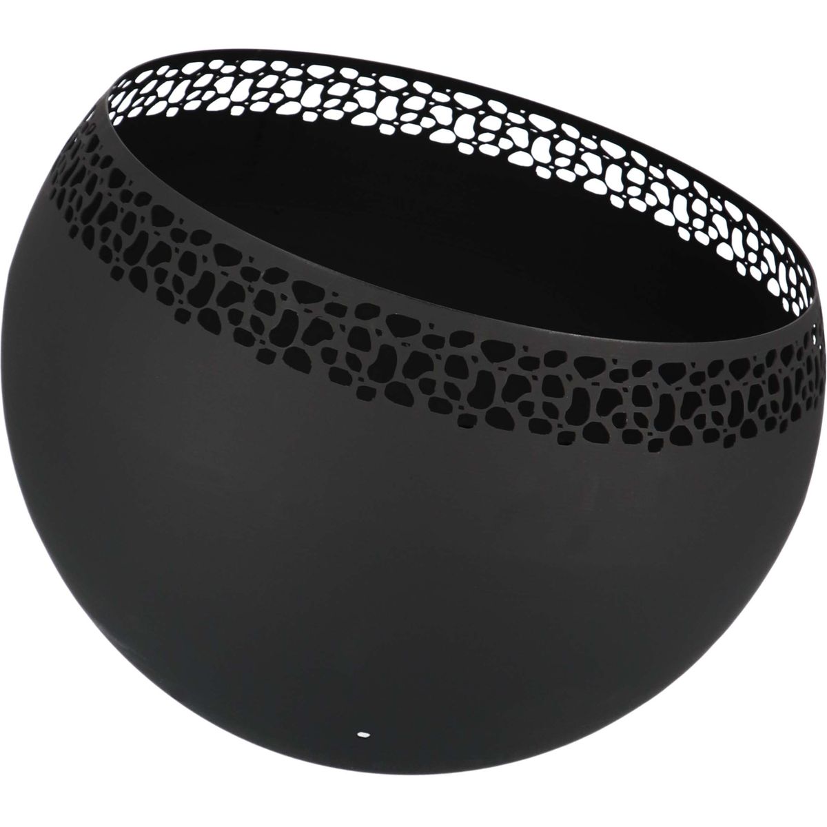 Brasero sphère design en métal Noir - ajouré pois
