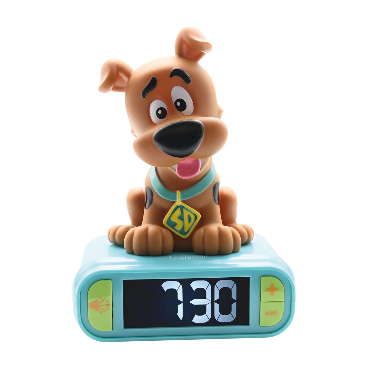 Réveil digital avec veilleuse lumineuse Scooby Doo en 3D, LEXIBOOK