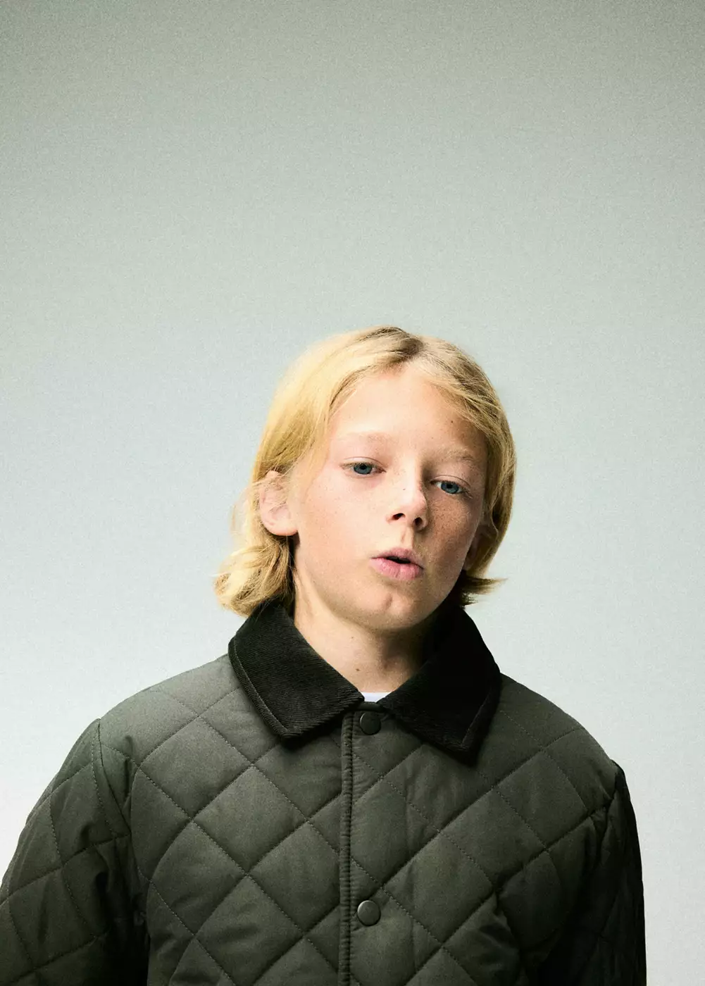 Quilted jacket with corduroy collar, MANGO KIDS
