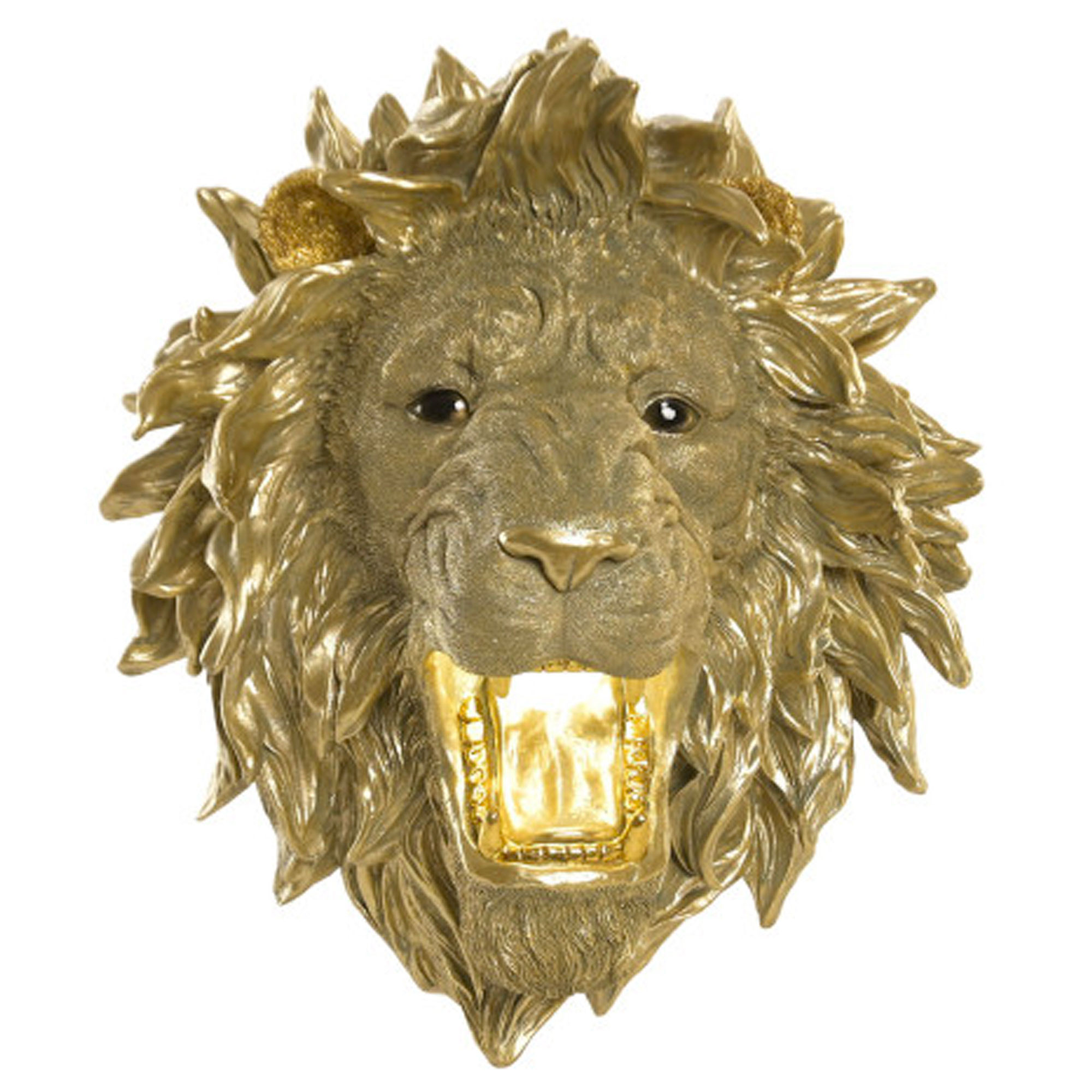 Applique murale résine dorée lion 38.5x28x44.5cm, WADIGA