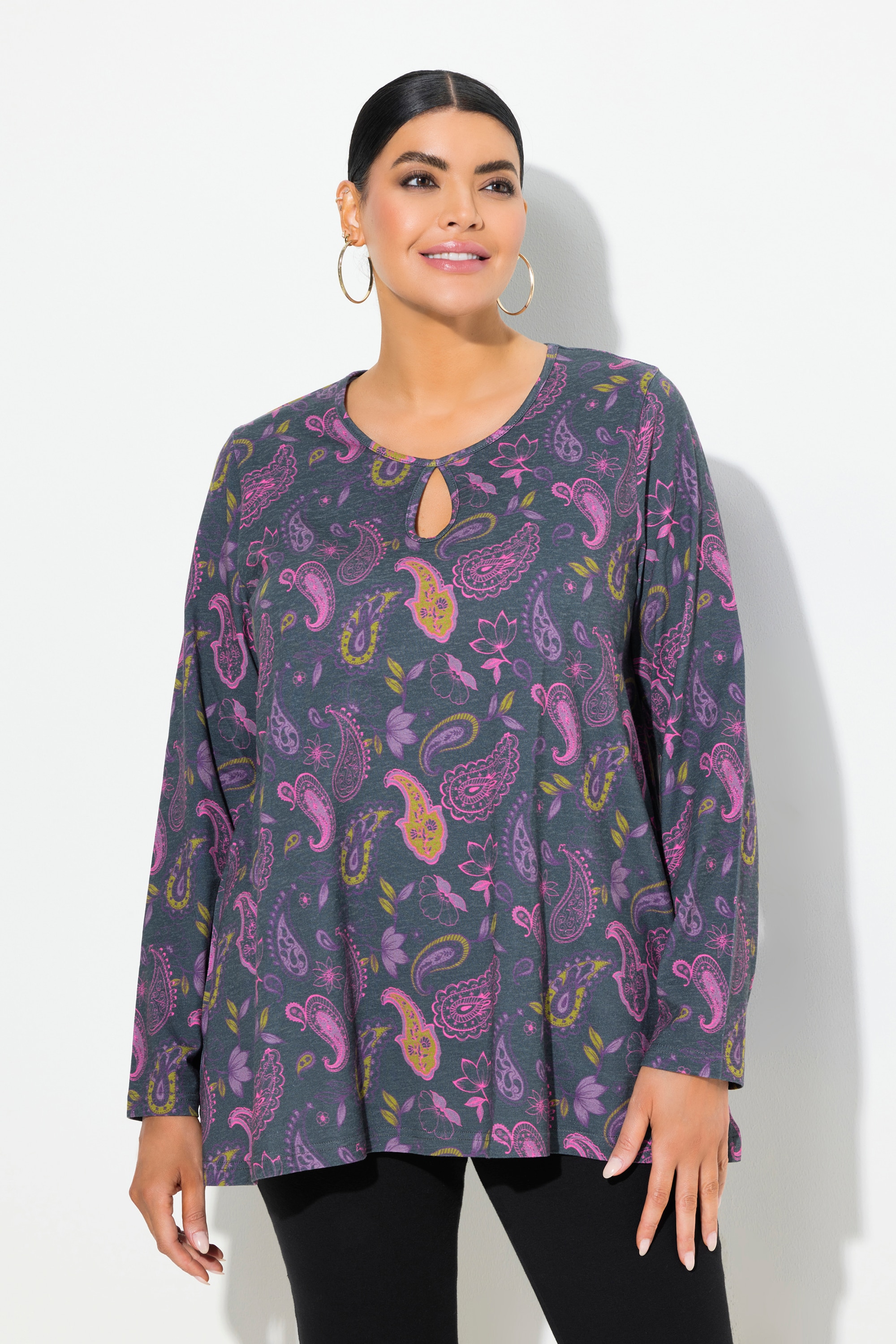 T-shirt col rond avec découpe trou, ULLA POPKEN