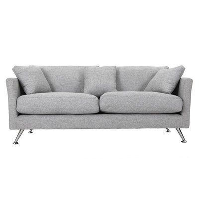 Canapé design 3 places en tissu  clair et acier chromé  VOLUPT MILIBOO