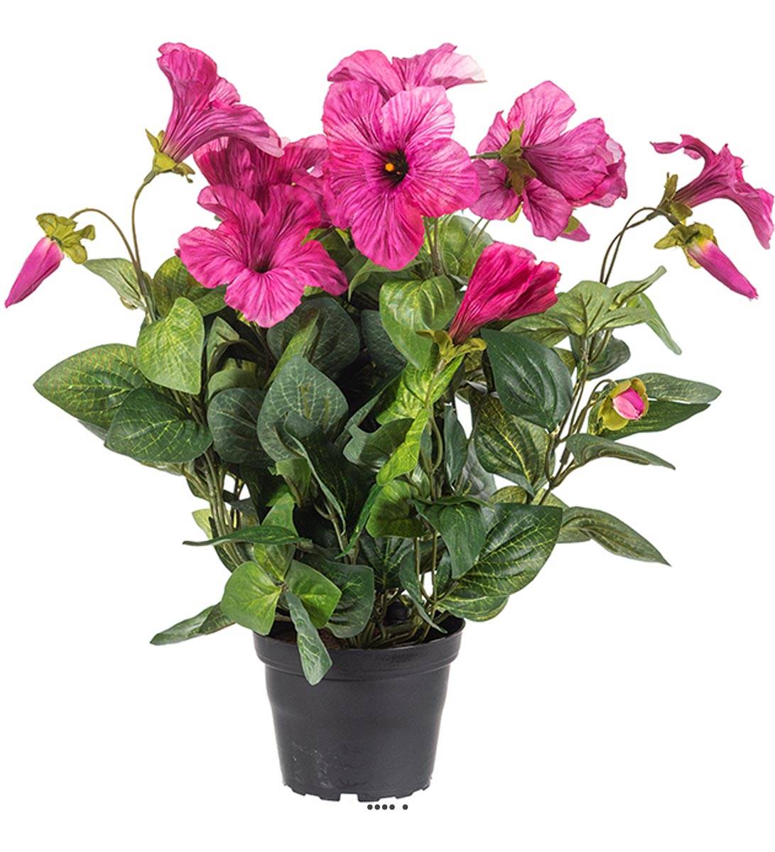 Petunia artificiel en pot H 38 cm 20 fleurs, ARTIFICIELLES