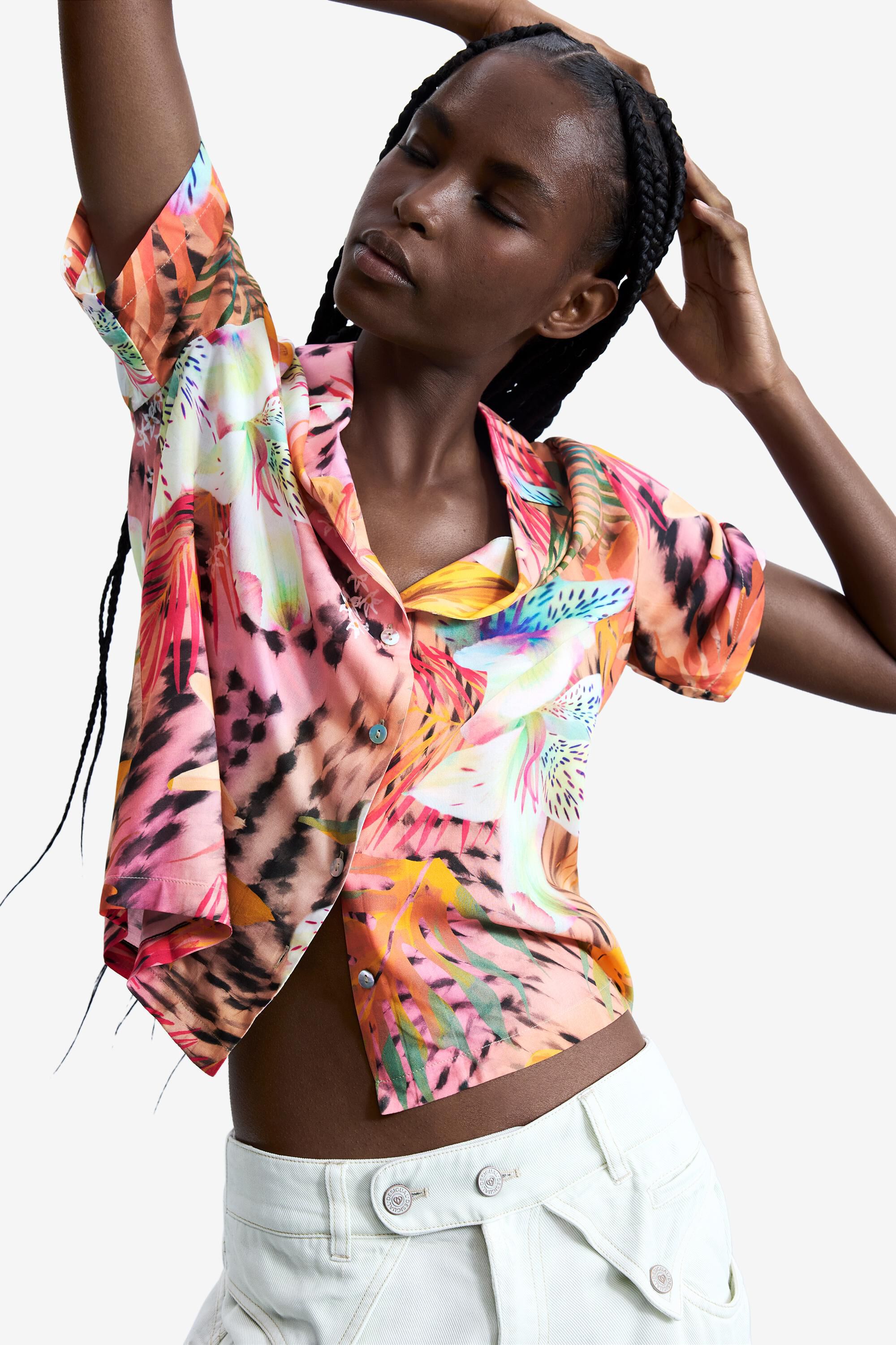 Chemise à manches courtes tropicale, DESIGUAL