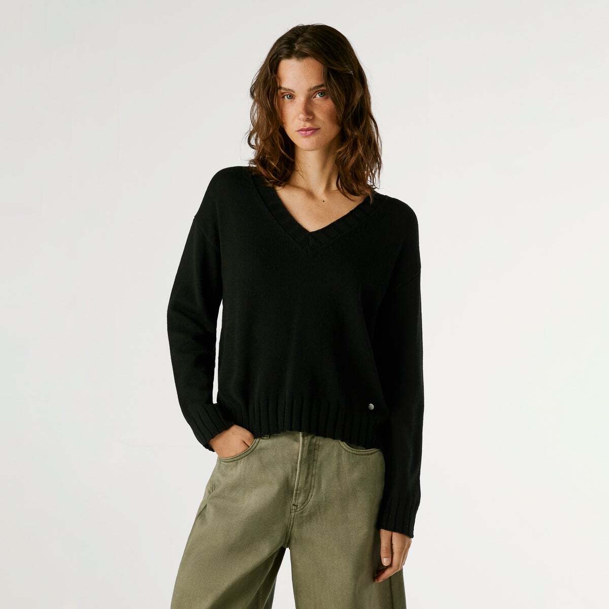 Pull Col V En Maille, PEPE JEANS