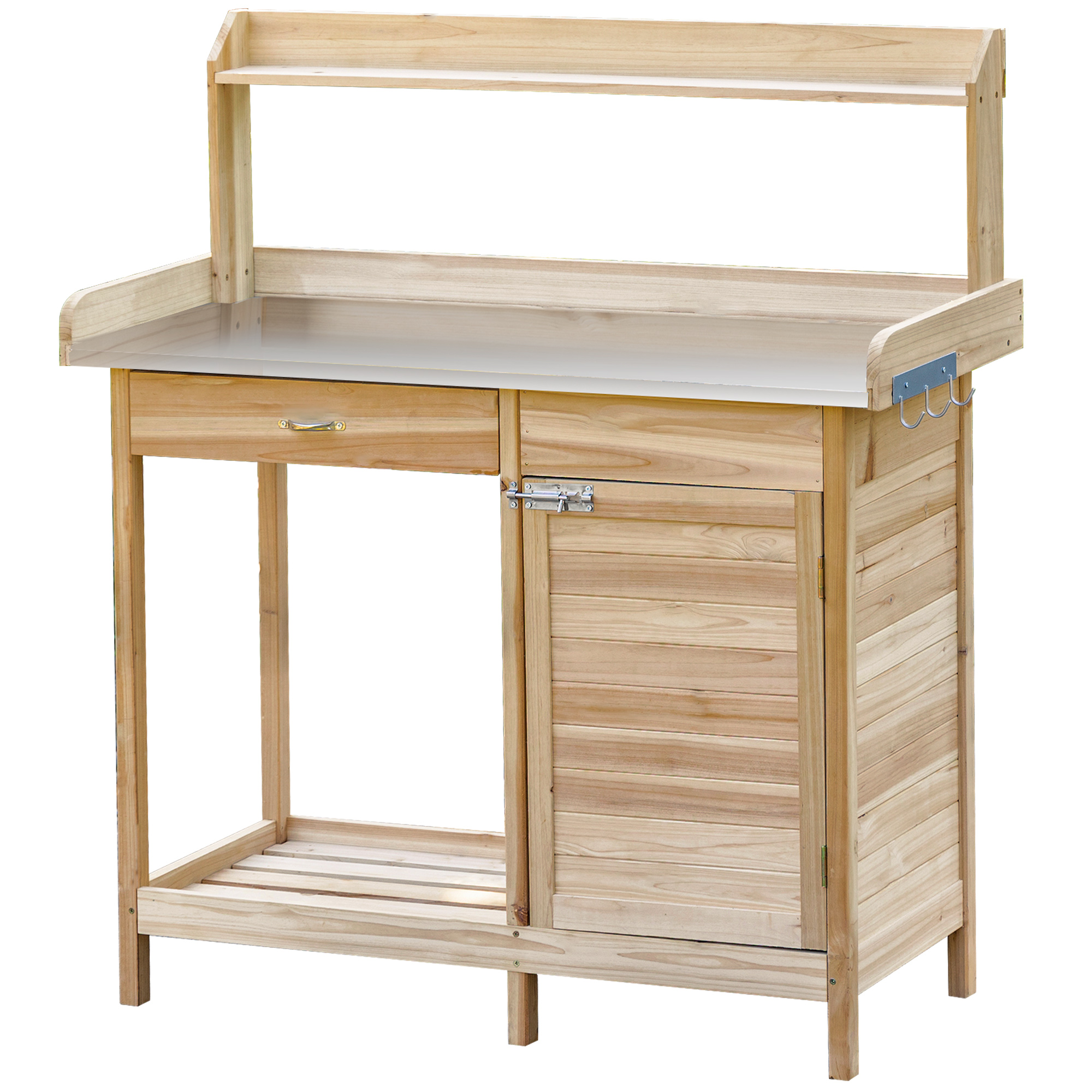 Table de rempotage Bois de sapin Bois naturel, OUTSUNNY
