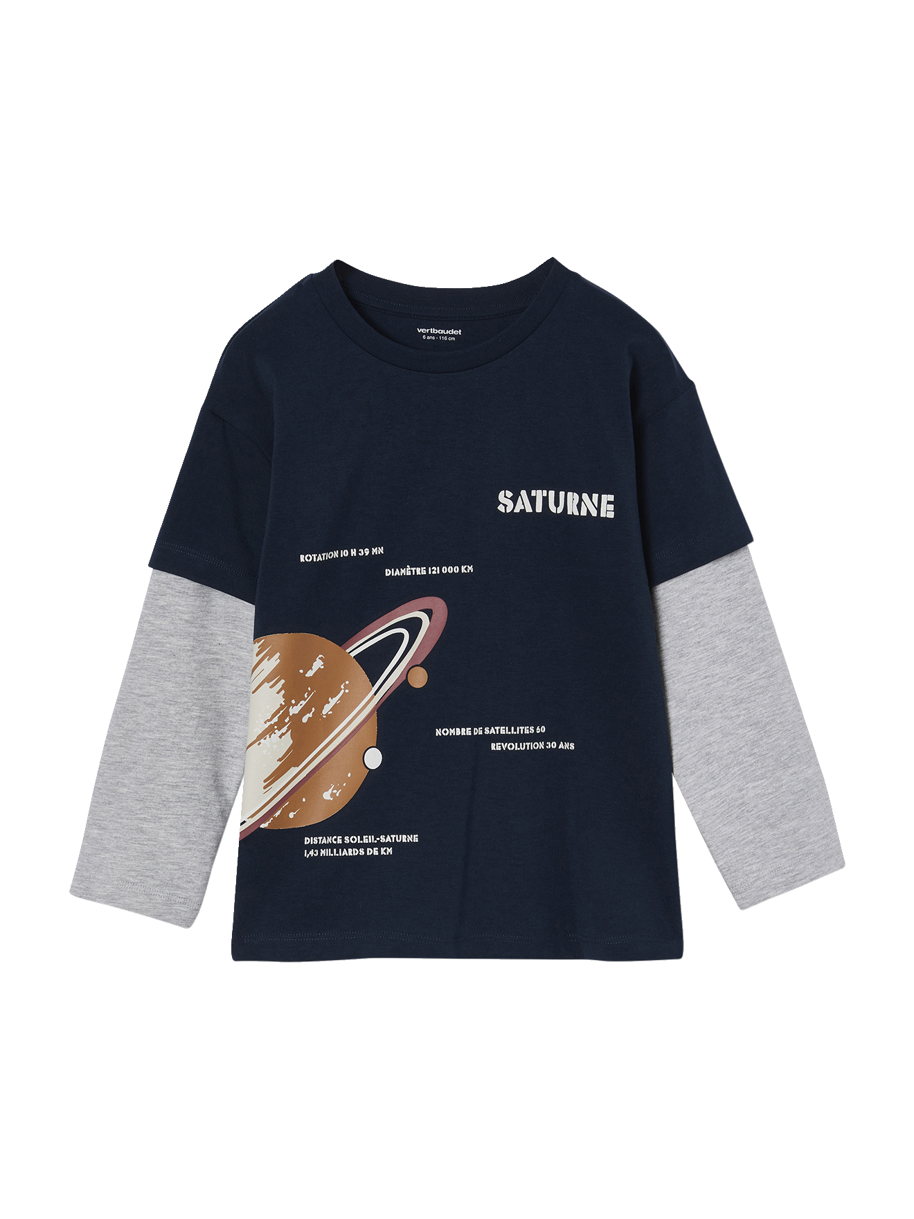 Tee-shirt effet doubles manches, VERTBAUDET